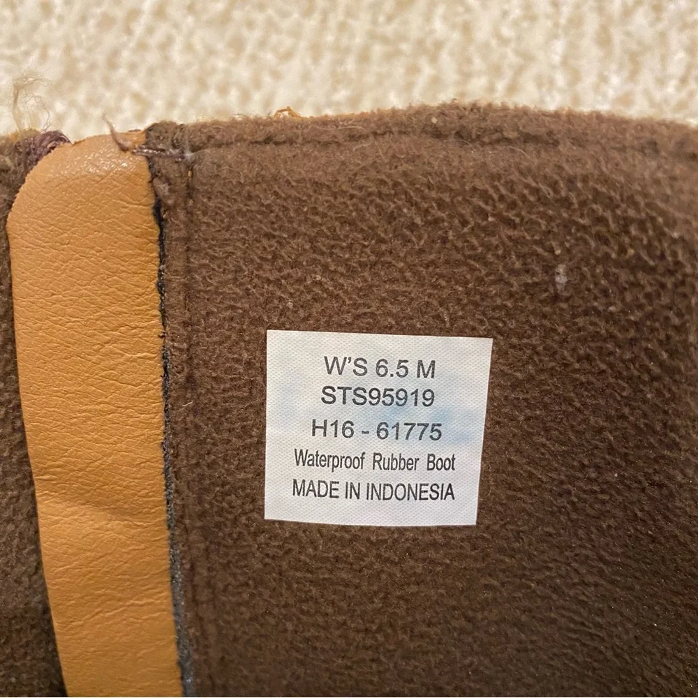 Sperry Saltwater Sela leather wool plaid Duck boots vintage size 6.5